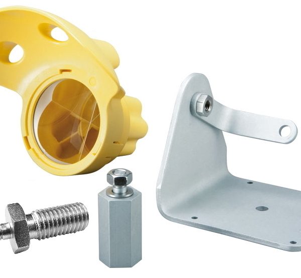 Long range monitoring & mining prism set, complete with mounting kit and weather shield